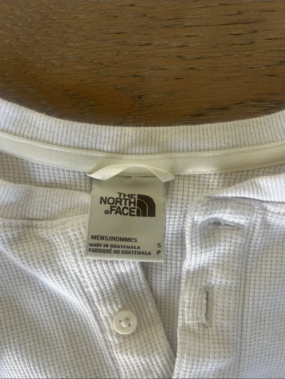 The North Face White Long-Sleeve Henley Thermal Top